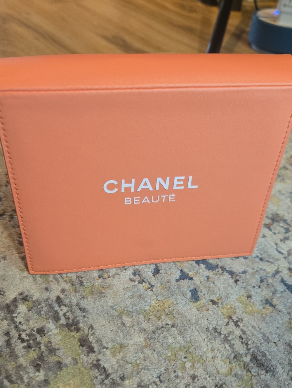 CHANEL Beauté Coral Orange  Cosmetic Makeup Bag Clutch